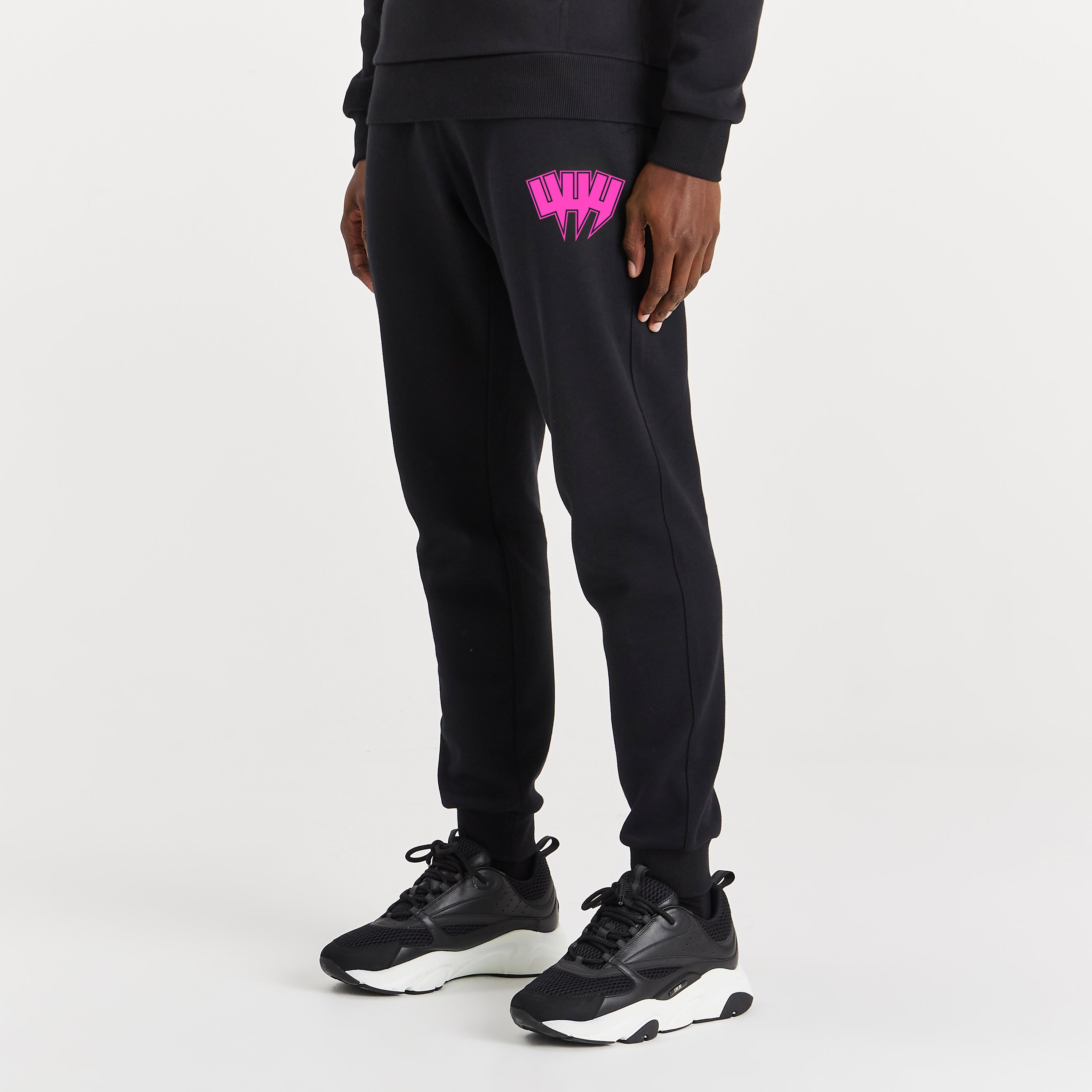 Pink and black joggers online