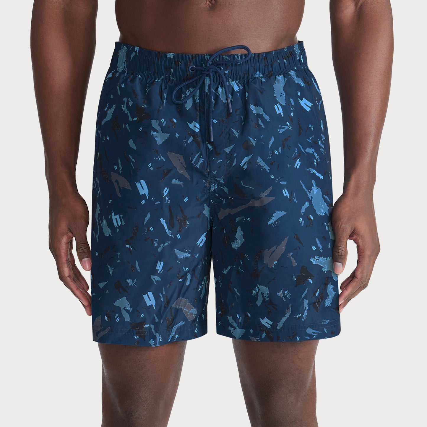 NAVY CAMO SWIM SHORTS