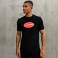 GLOBE TEE BLACK RED