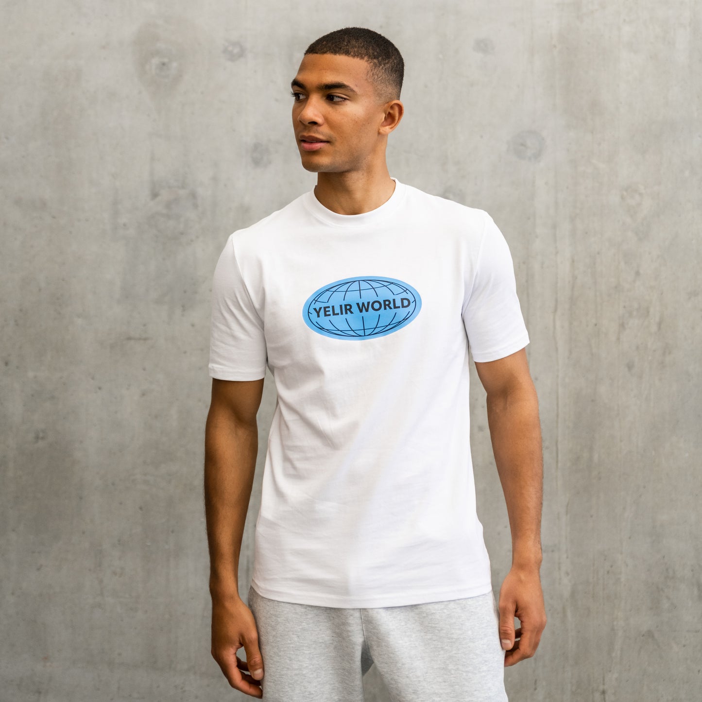 GLOBE TEE WHITE BLUE