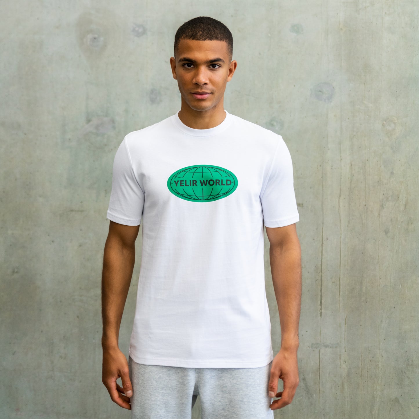 GLOBE TEE WHITE GREEN
