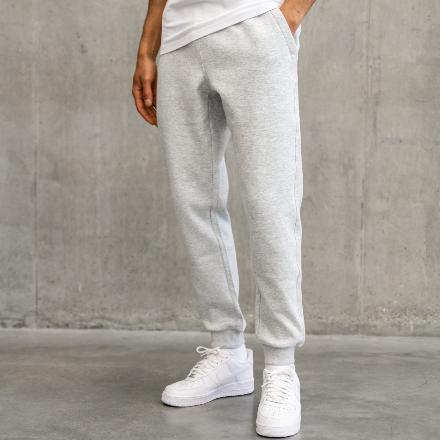 GREY MARL JOGGERS  BLACK Y