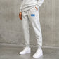 GREY MARL JOGGERS YYY BLUE WHITE OUTLINE