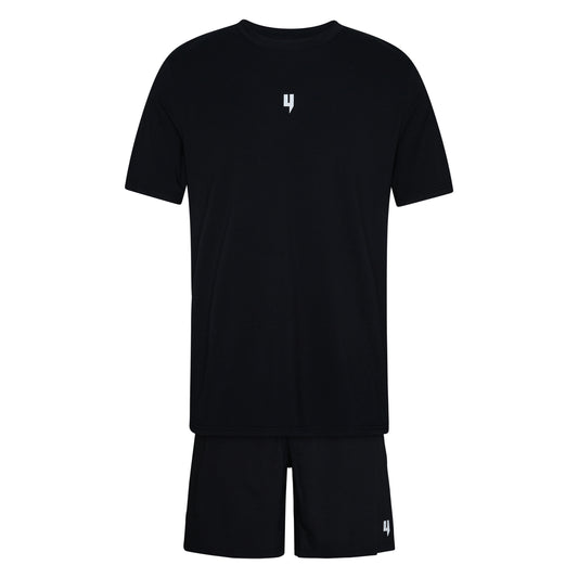 LOUNGEWEAR SET BLACK / WHITE