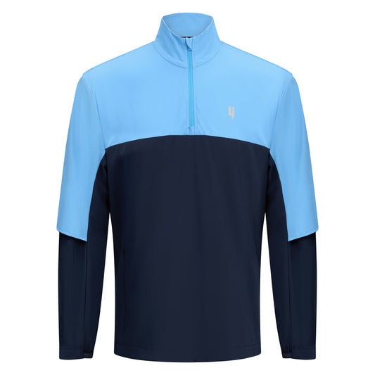 PERFORMANCE HYBRID 1/2 ZIP SKY BLUE/NAVY