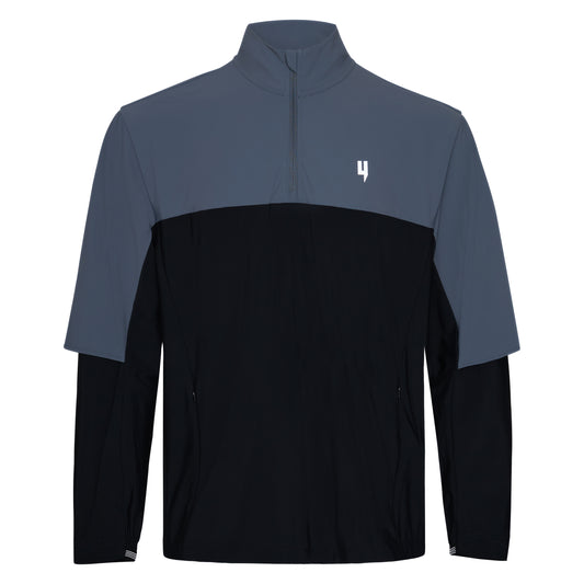 PERFORMANCE HYBRID 1/2 ZIP BLACK/GREY