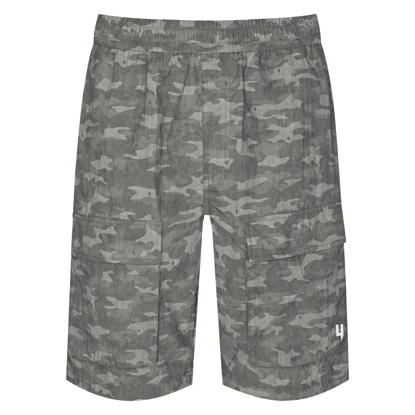 GREY CAMO CARGO SHORTS