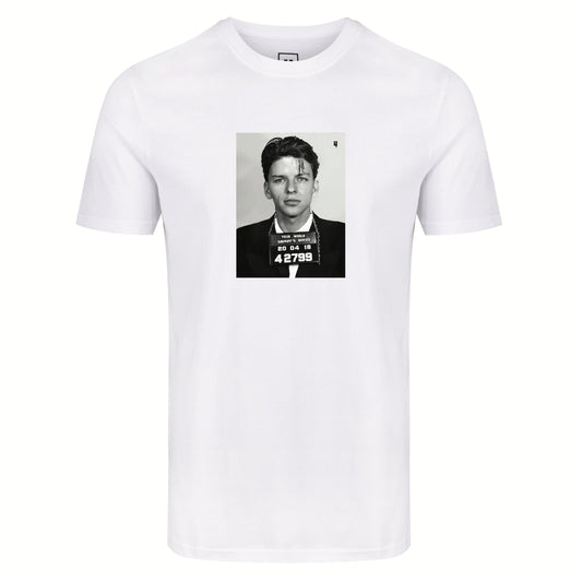 WHITE TEE FRANK SINATRA LOGO