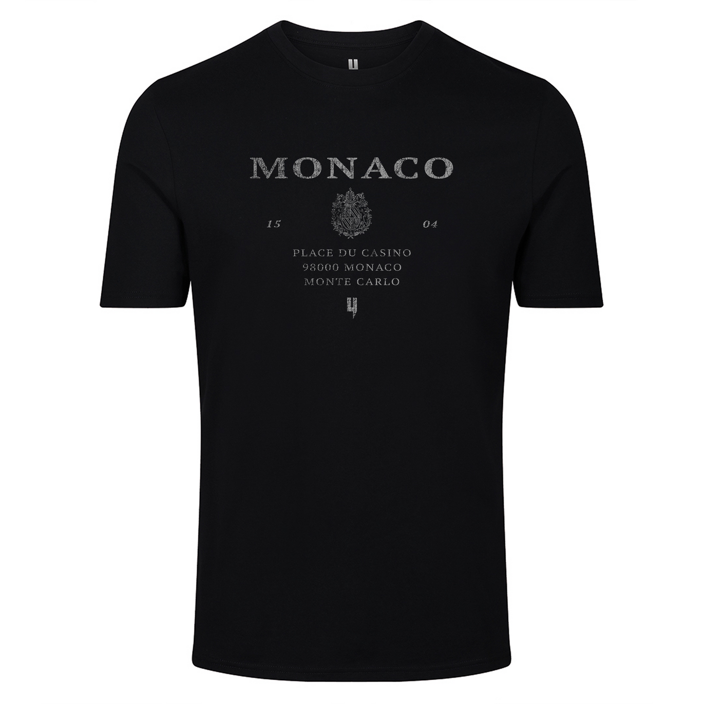 BLACK TEE MONACO LOGO