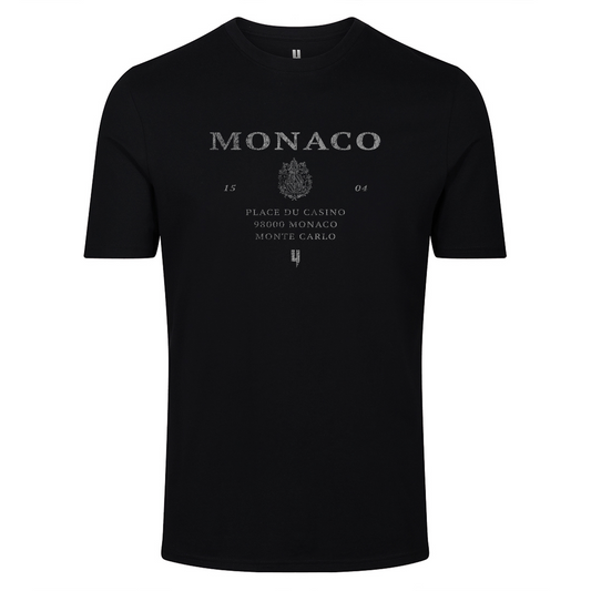 BLACK TEE MONACO LOGO