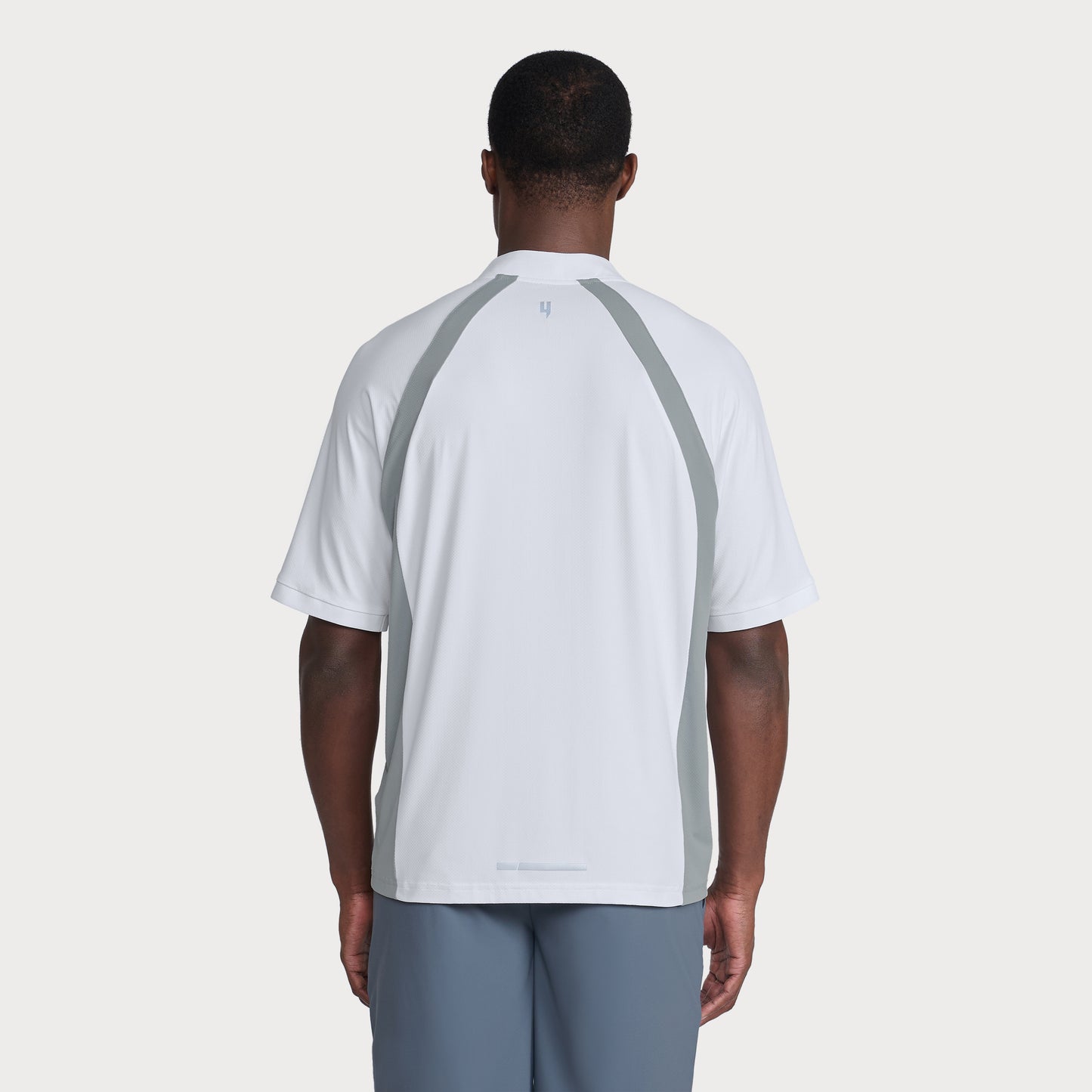 PERFORMANCE HYBRID CREW POLO WHITE/GREY