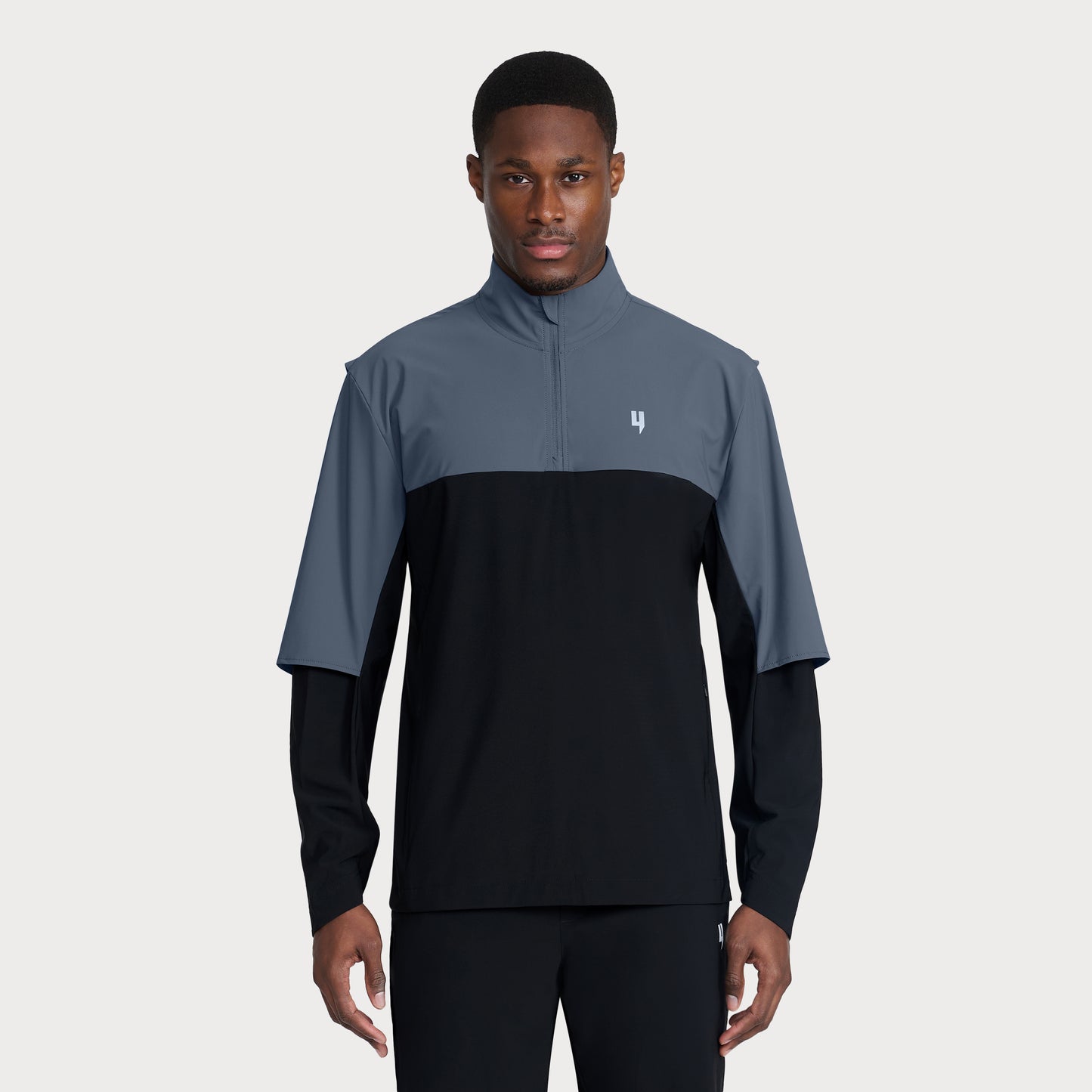 PERFORMANCE HYBRID 1/2 ZIP BLACK/GREY