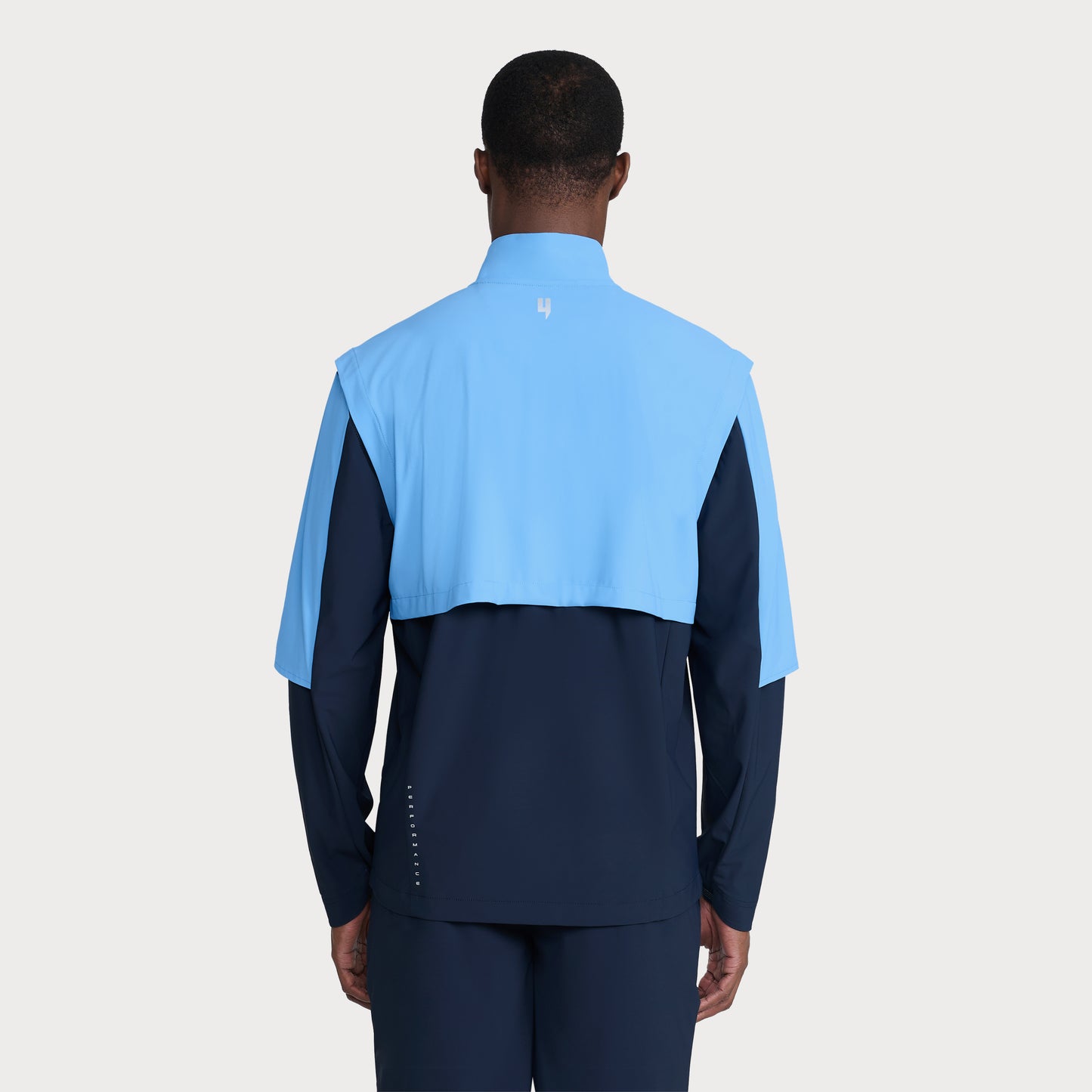 PERFORMANCE HYBRID 1/2 ZIP SKY BLUE/NAVY