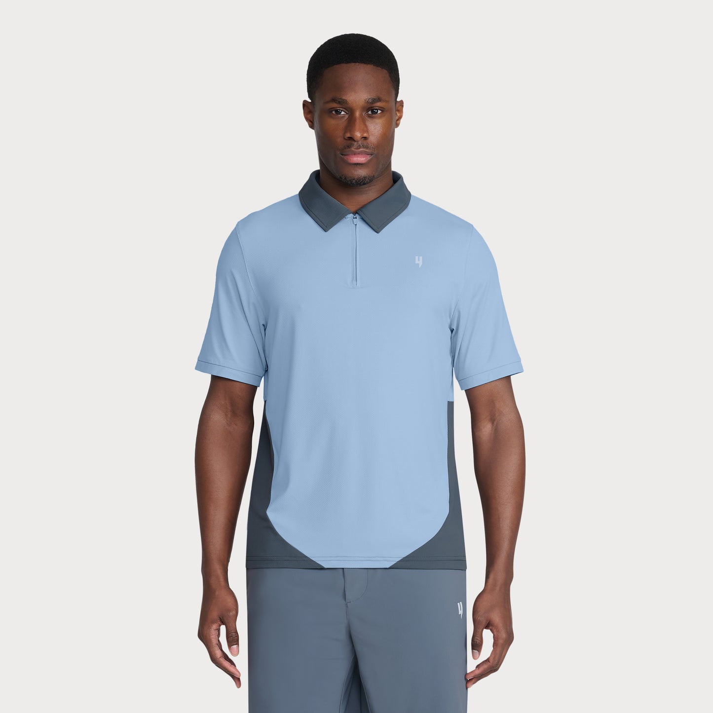 PERFORMANCE HYBRID POLO BLUE/GREY