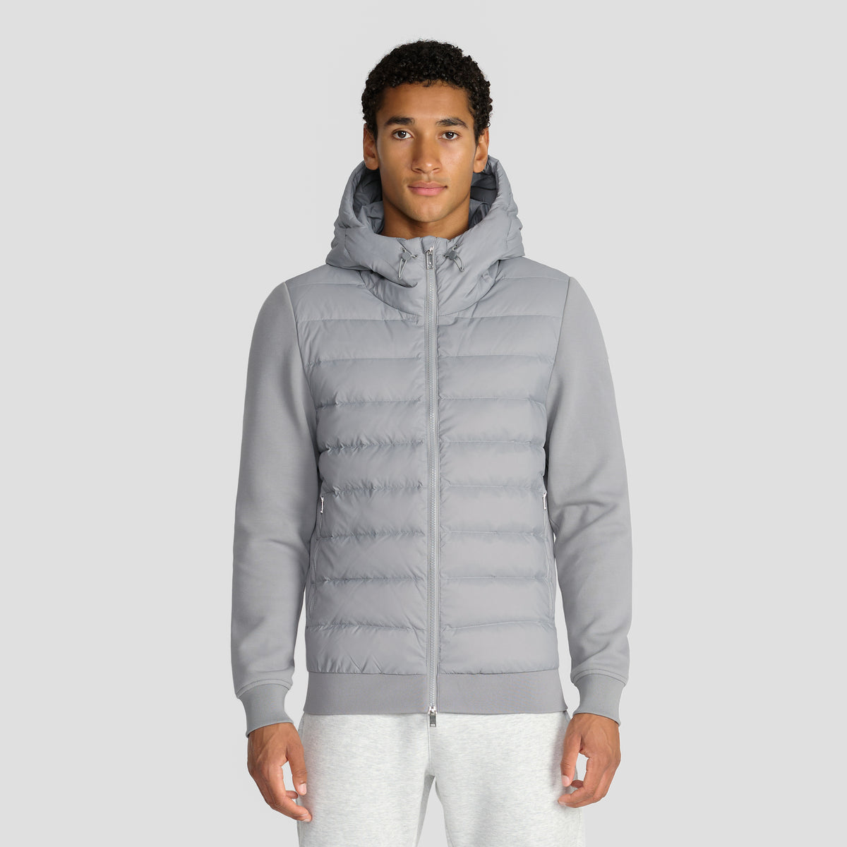 QUILTED PANEL JACKET GREY