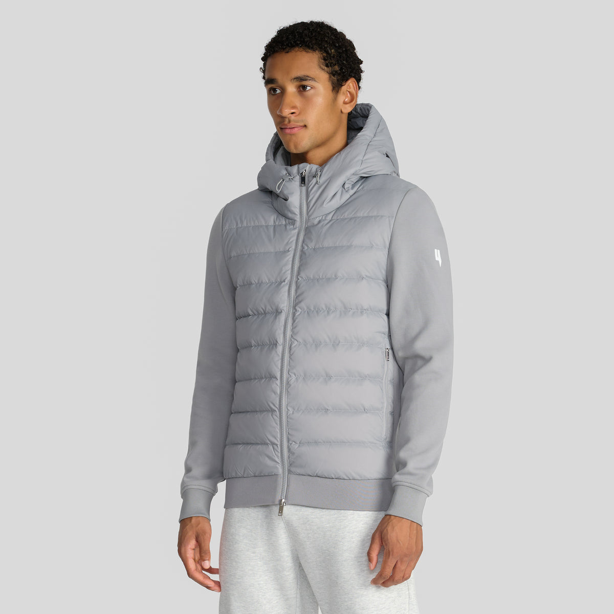 QUILTED PANEL JACKET GREY