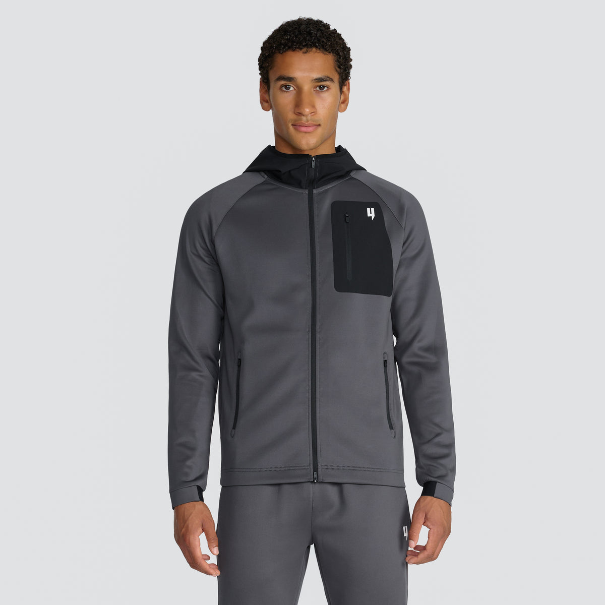 TEAM TRACKSUIT TOP GREY/BLACK