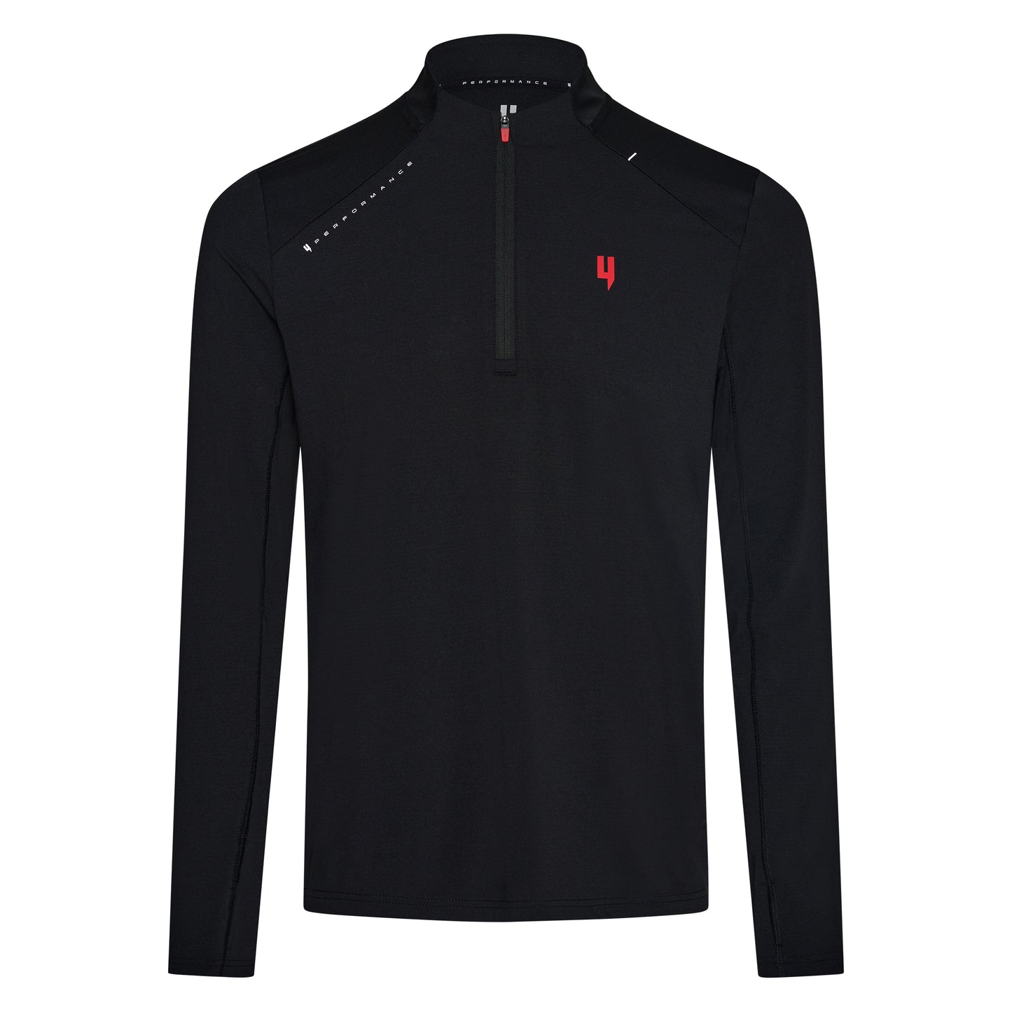 PERFORMANCE 1/2 ZIP TOP BLACK/RED