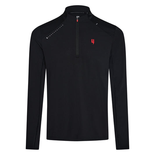 PERFORMANCE 1/2 ZIP TOP BLACK/RED