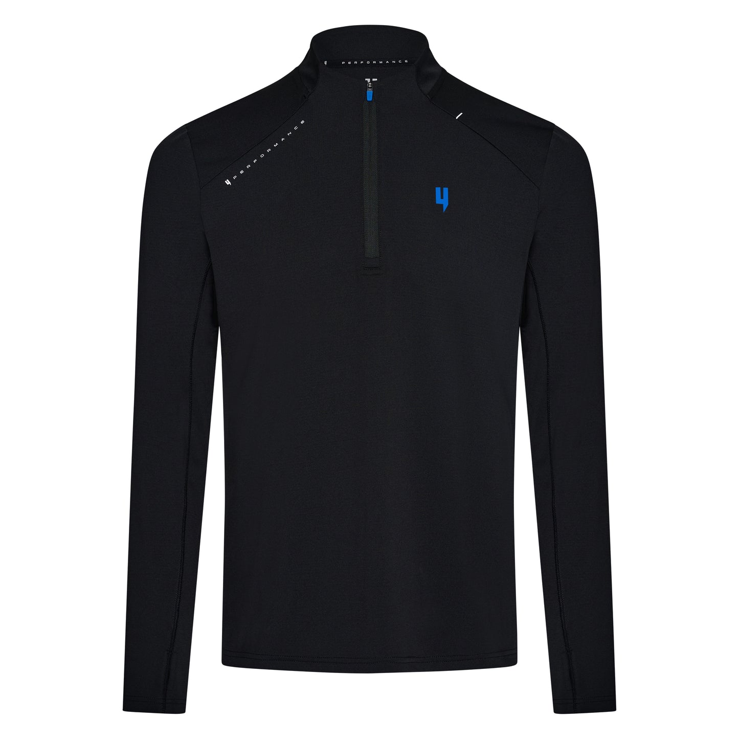 PERFORMANCE 1/2 ZIP TOP BLACK/BLUE