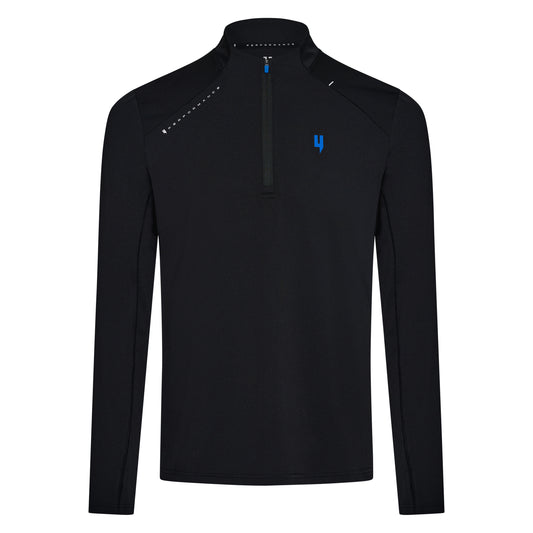PERFORMANCE 1/2 ZIP TOP BLACK/BLUE