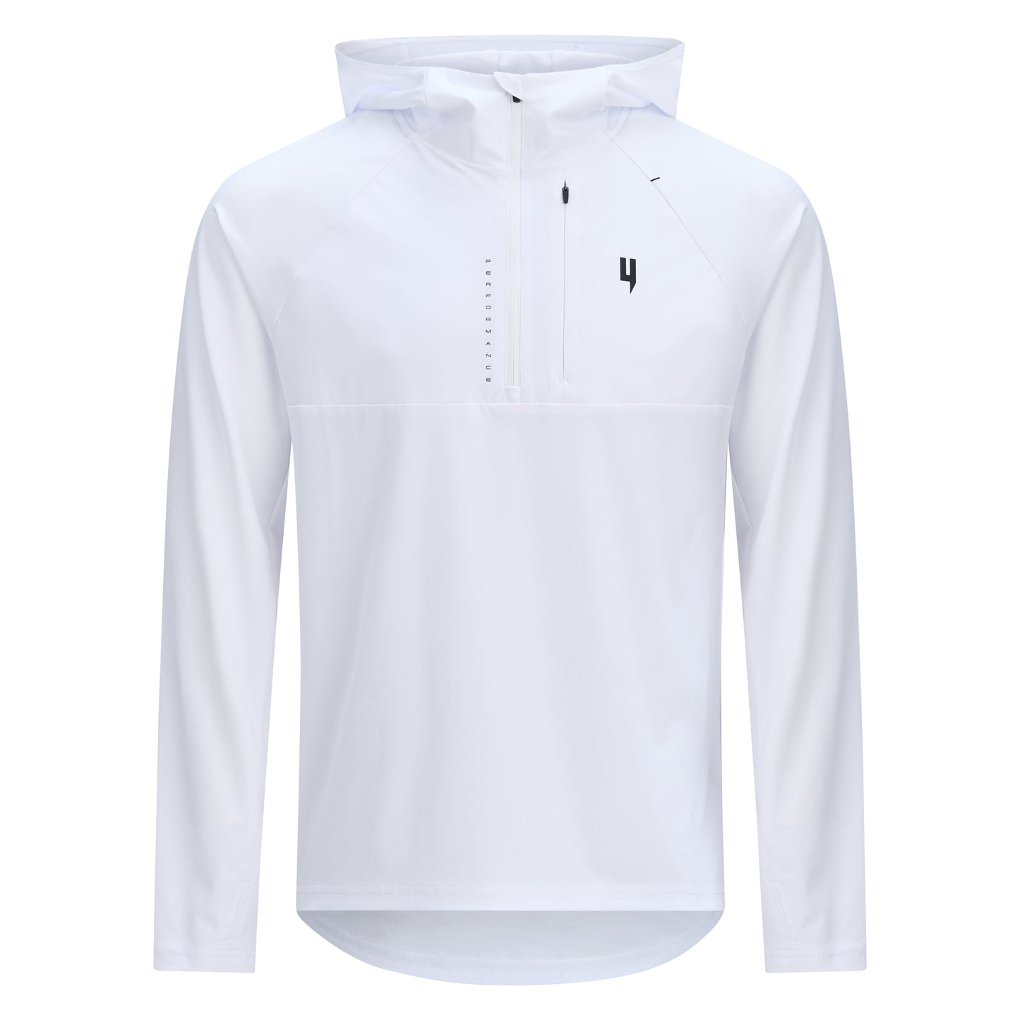 PERFORMANCE HOODED 1/2 ZIP TOP WHITE