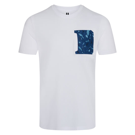 WHITE NAVY CAMO POCKET TEE