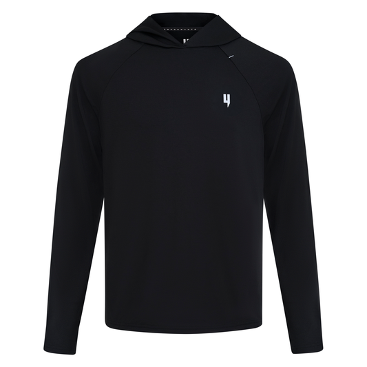 PERFORMANCE HOODED LONG SLEEVE TEE BLACK