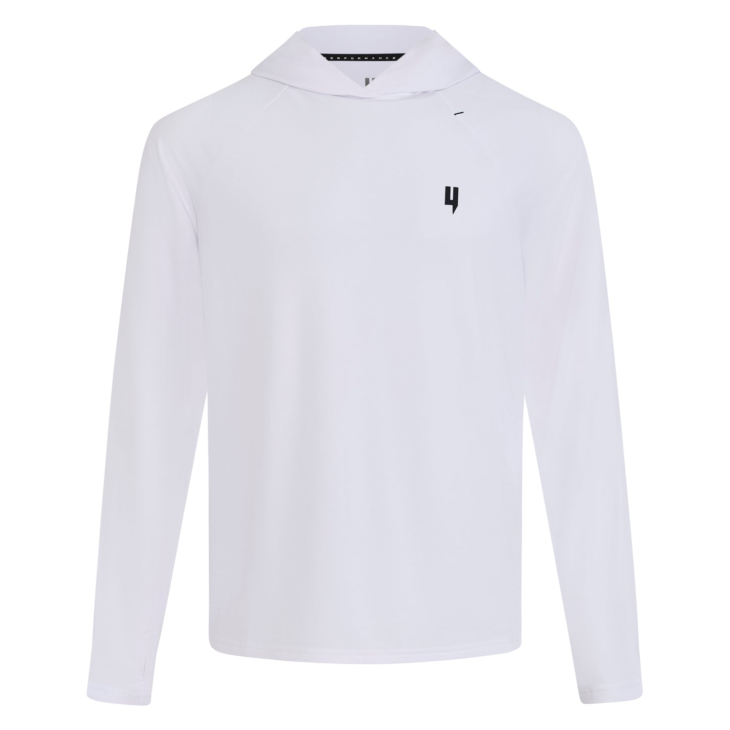PERFORMANCE HOODED LONG SLEEVE TEE WHITE