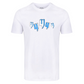 WHITE TEE FIVE Y LOGO BABY BLUE