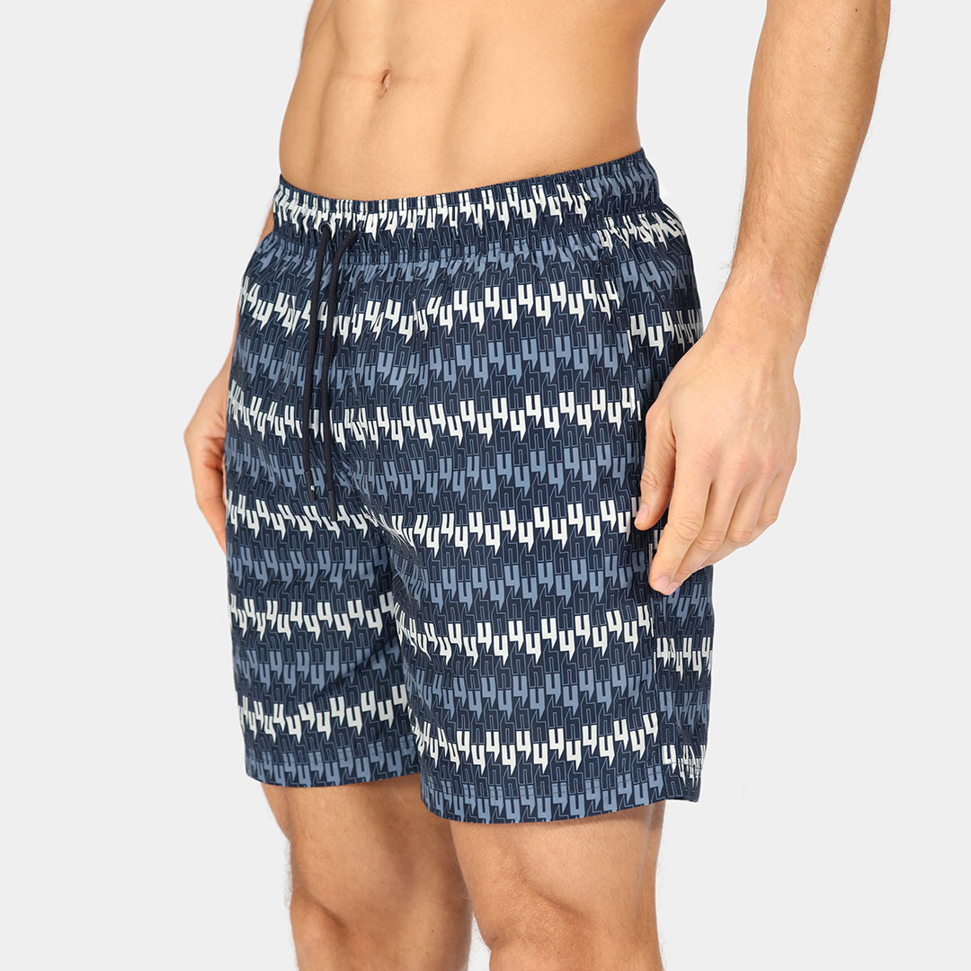 INTERLOCK Y LOGO SWIM SHORTS NAVY