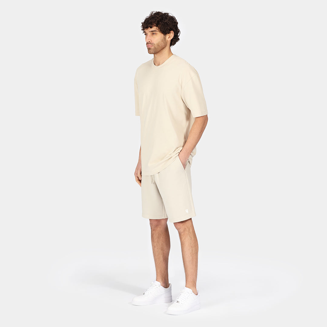 RELAXED FIT Y LOGO SHORTS BEIGE