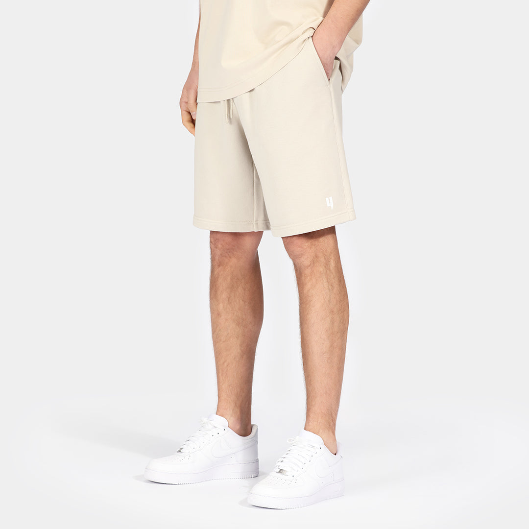 RELAXED FIT Y LOGO SHORTS BEIGE