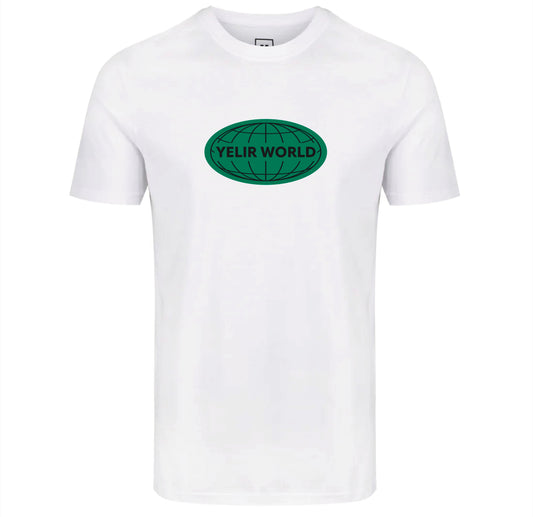 GLOBE TEE WHITE GREEN