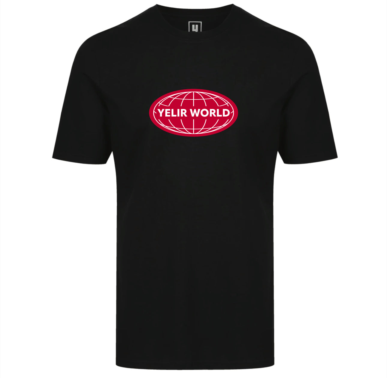 GLOBE TEE BLACK RED