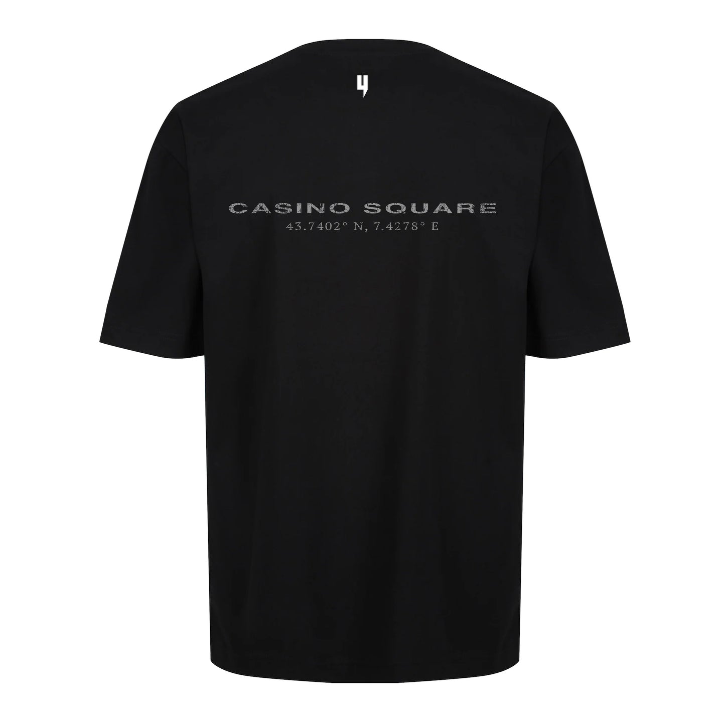BLACK RELAXED FIT TEE MONACO LOGO