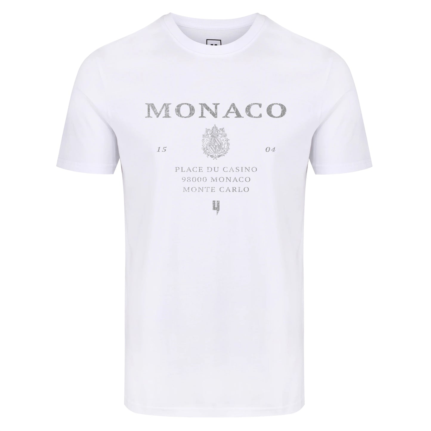 WHITE TEE MONACO LOGO