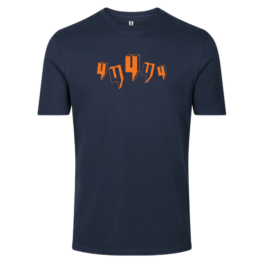 NAVY TEE FIVE Y LOGO NEON ORANGE