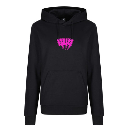 BLACK HOODY NEON PINK YYY OUTLINE