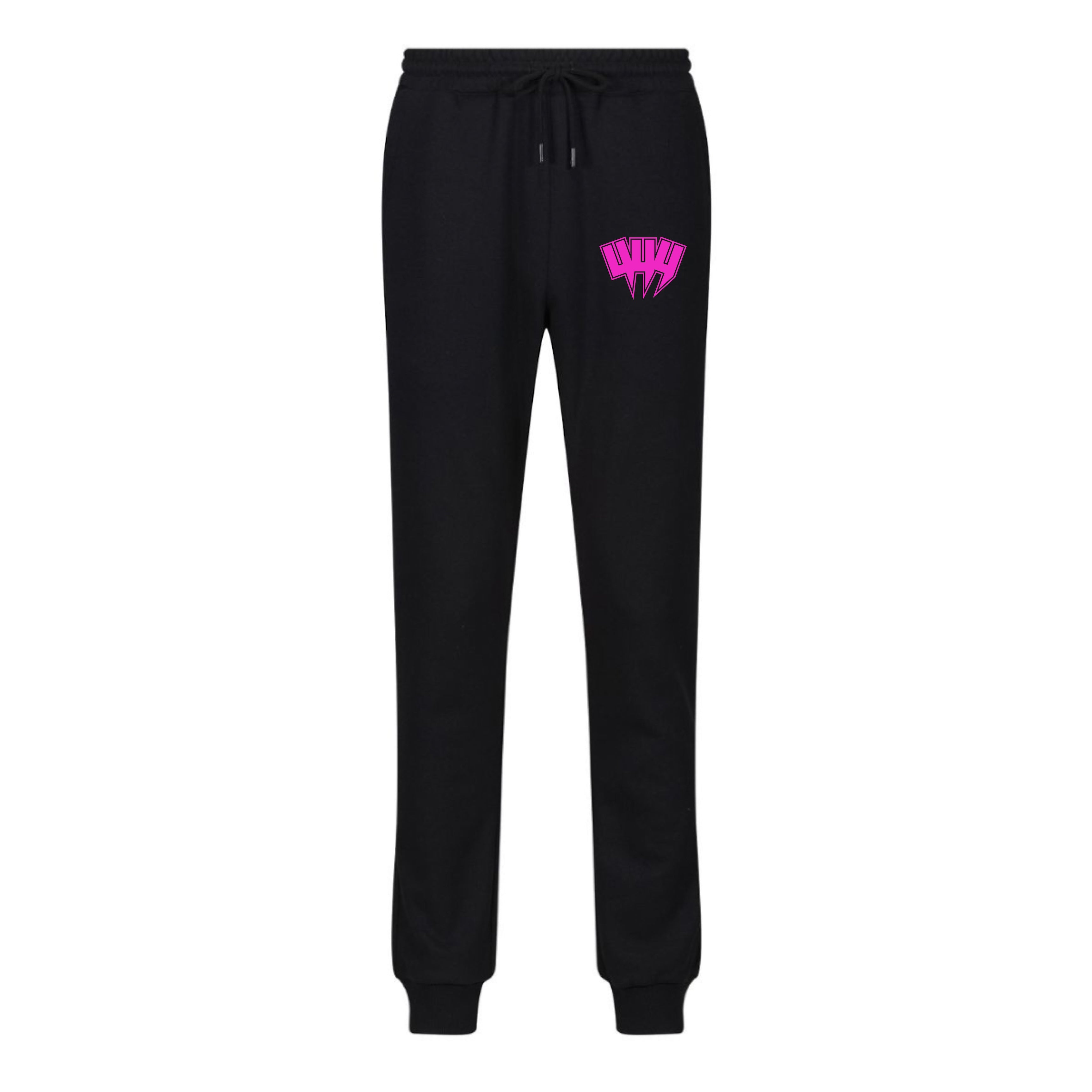 BLACK JOGGERS NEON PINK YYY OUTLINE