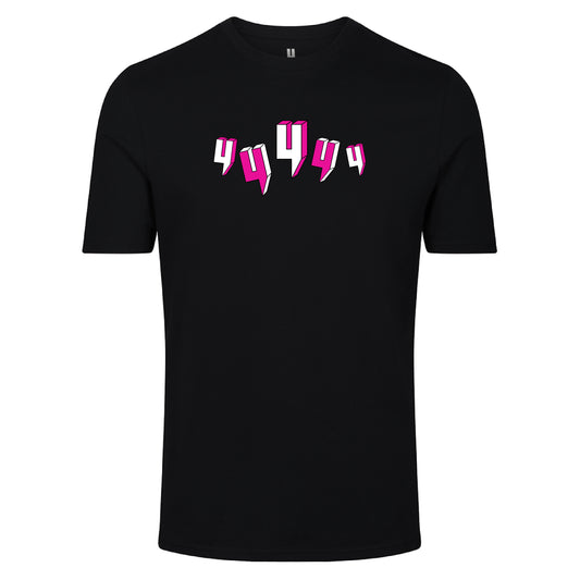 BLACK TEE FIVE Y LOGO PINK