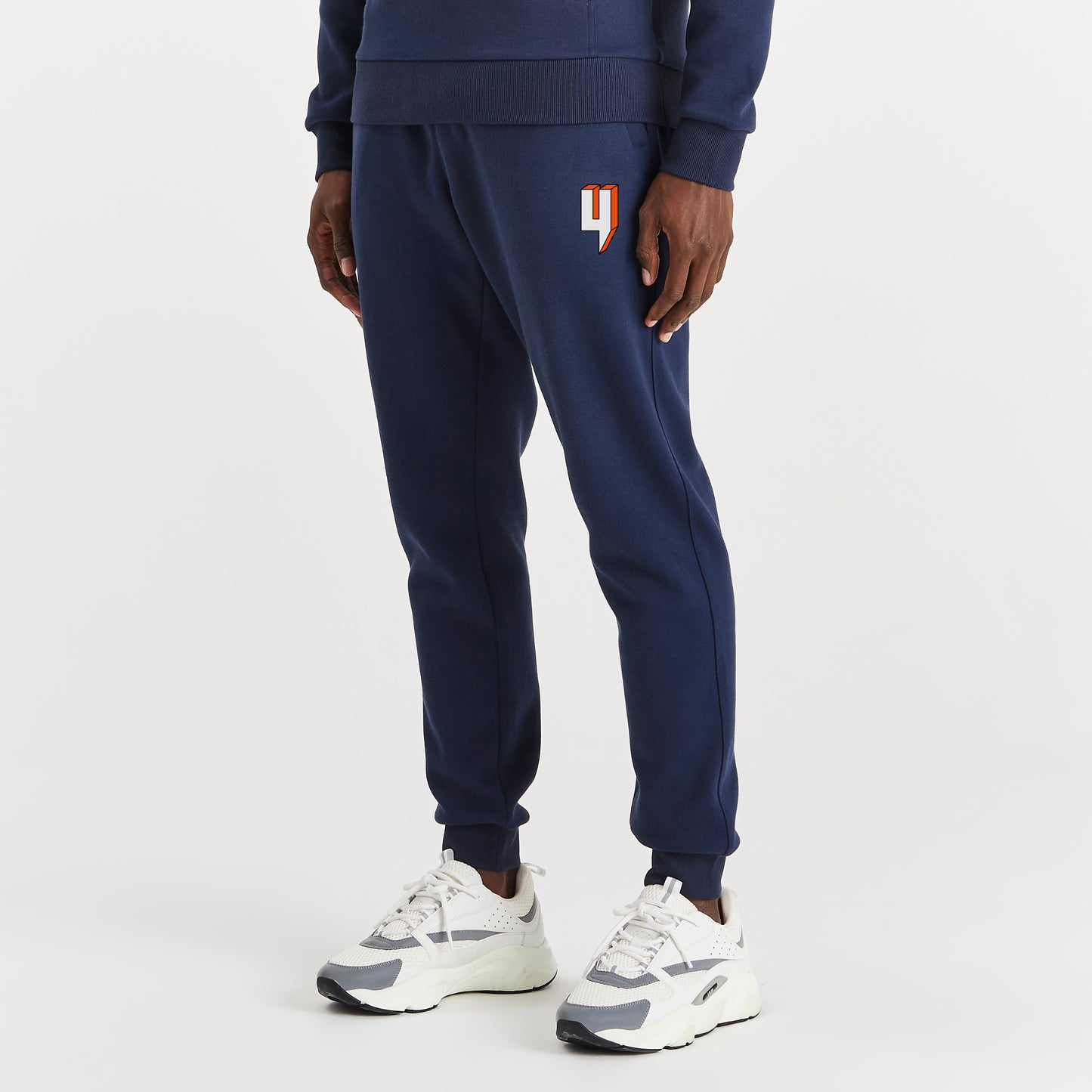 NAVY JOGGERS Y LOGO ORANGE