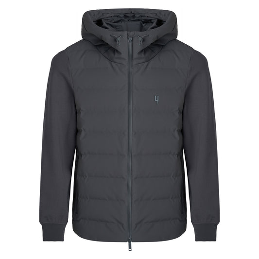 QUILTED PANEL JACKET DARK GREY