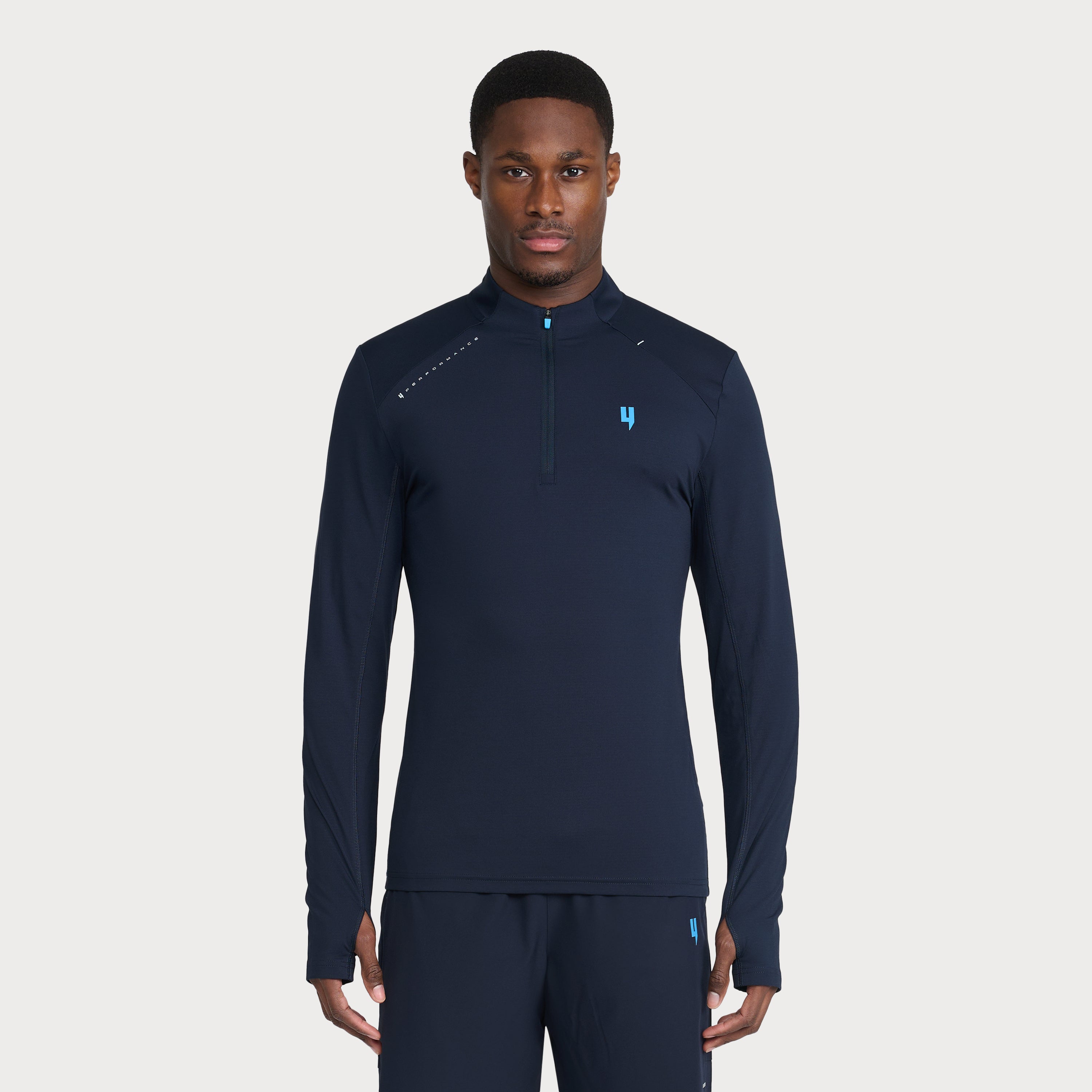PERFORMANCE 1/2 ZIP TOP NAVY/BLUE – YELIR WORLD