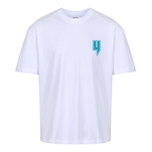 WHITE RELAXED FIT TEE ST MORITZ LOGO