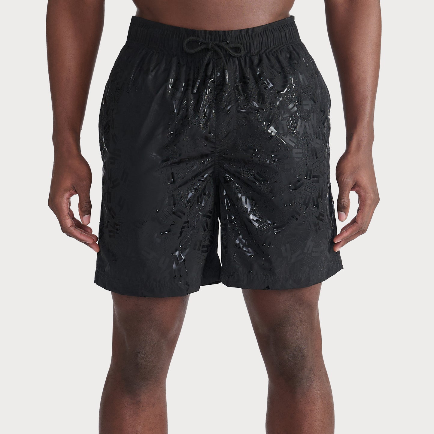 BLACK DISAPPEARING Y SWIM SHORTS