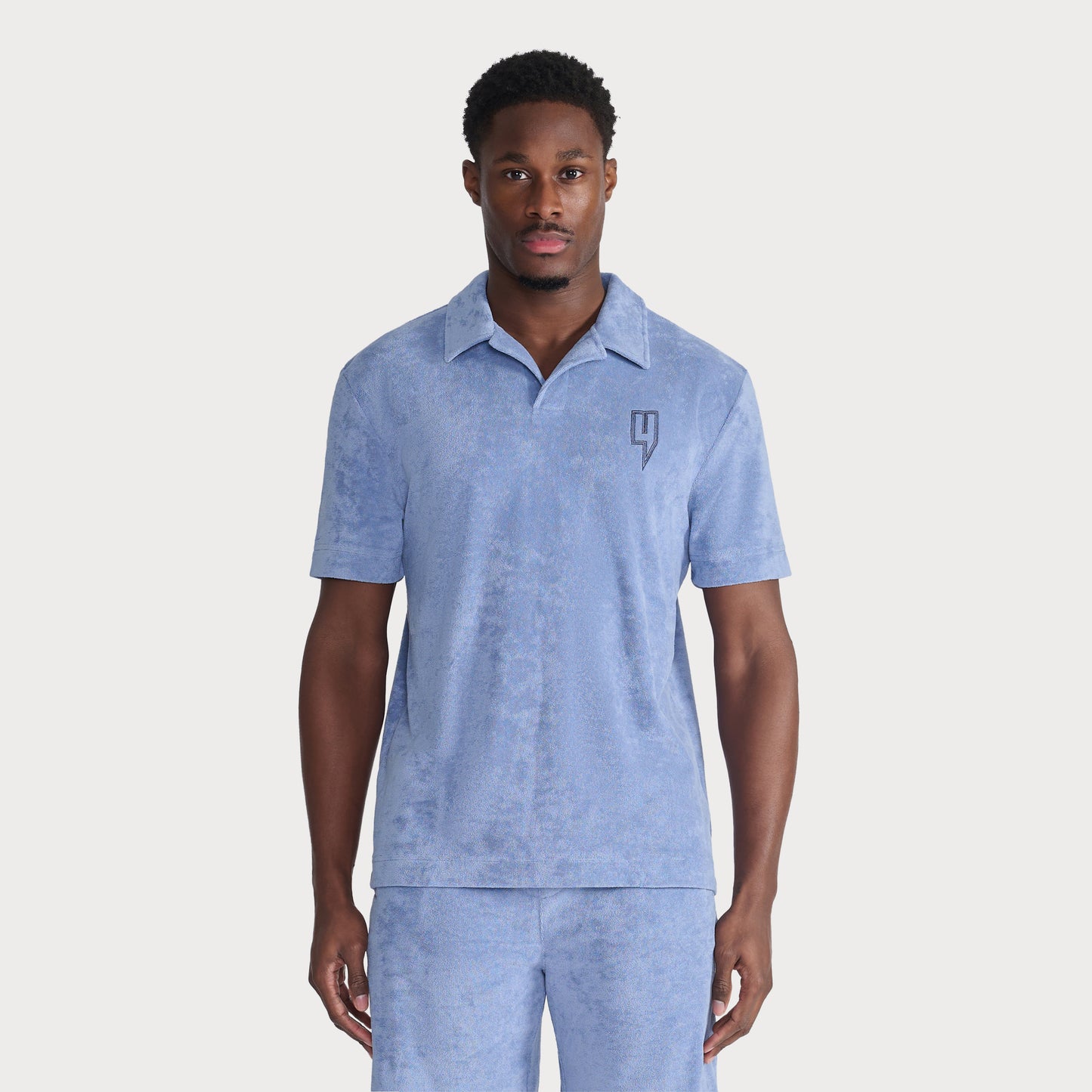 TOWELLING POLO BLUE