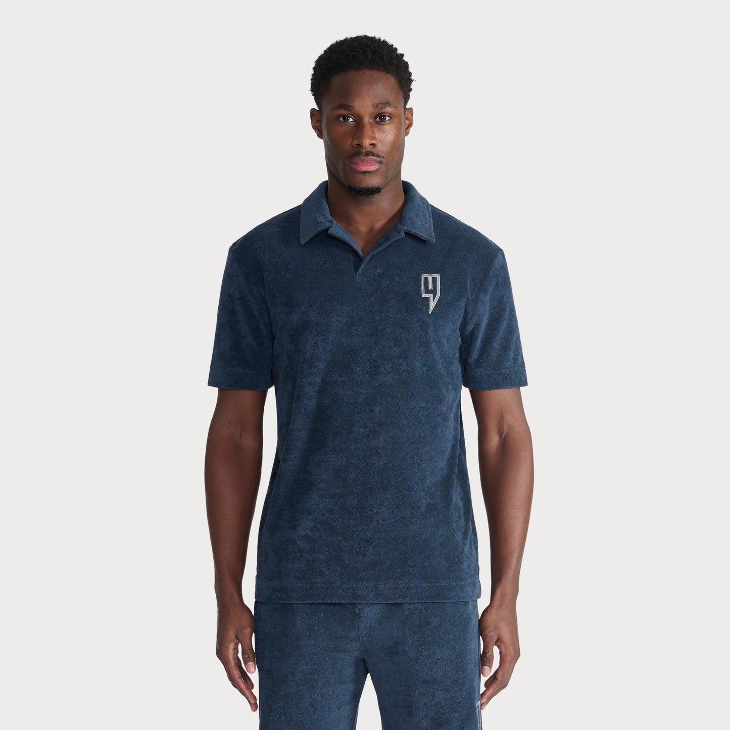 TOWELLING POLO NAVY