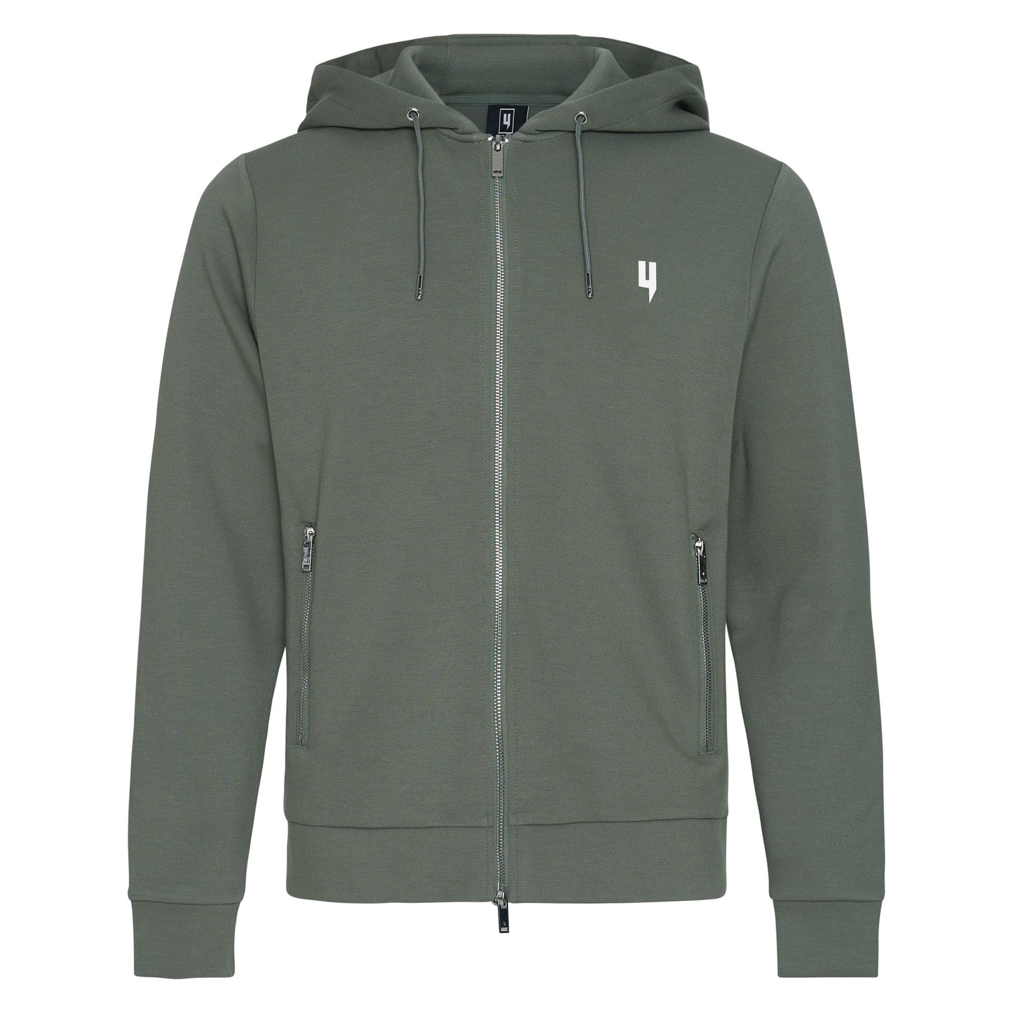 KHAKI LUX ZIP UP HOODY