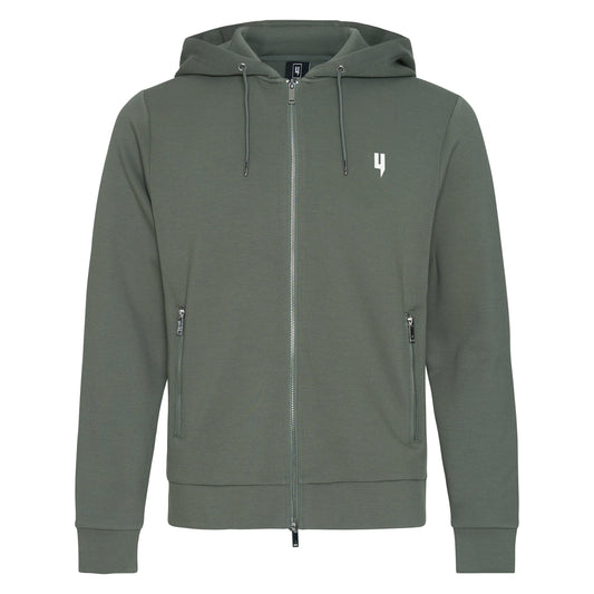 KHAKI LUX ZIP UP HOODY